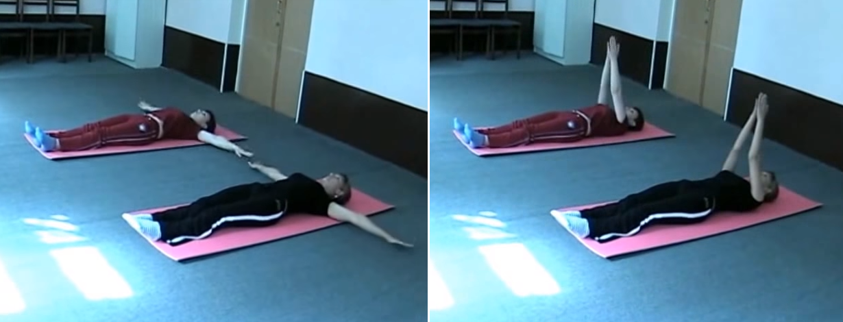 Упражнения лежа видео