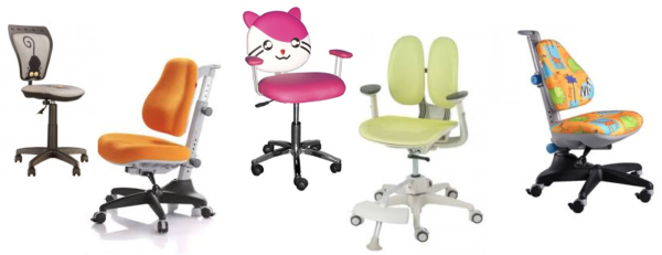 Ортопедические кресла для детей имеют очень разнообразный дизайн и широкий выбор расцветок